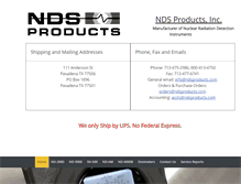 Tablet Screenshot of ndsproducts.com